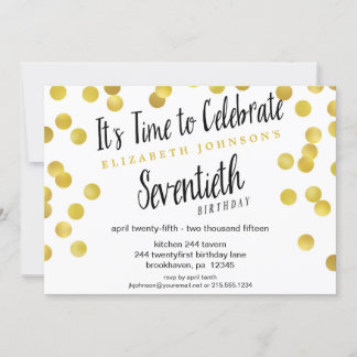 Chic Gold Confetti 70e verjaardag Kaart