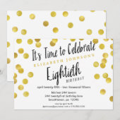 Chic Gold Confetti 80e verjaardag Kaart (Voorkant / Achterkant)