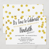 Chic Gold Confetti 90e verjaardagsfeestje Kaart (Voorkant / Achterkant)