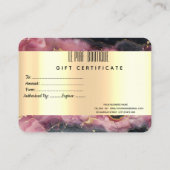 Chic Gold Confetti, Bourgogne Marmer Gold Kortingskaartje (Achterkant)