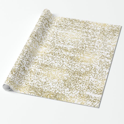 Chic Gold Confetti Cadeaupapier (Uitgerold)