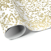 Chic Gold Confetti Cadeaupapier (Rol Hoek)