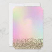 Chic Gold Confetti Diamonds Holographic Sweet 16 Kaart (Achterkant)