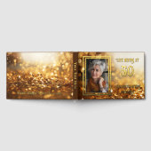 Chic Gold Confetti Foto Echte Folie Verjaardag Gastenboek (Volledig)