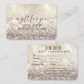 Chic Gold Confetti, Glitter Bokeh Kortingskaartje (Voorkant / Achterkant)