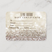 Chic Gold Confetti, Glitter Bokeh Kortingskaartje (Achterkant)