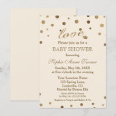 Chic Gold Confetti Love Champagne Baby shower Kaart (Voorkant / Achterkant)