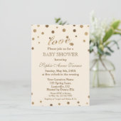 Chic Gold Confetti Love Champagne Baby shower Kaart (Staand voorkant)