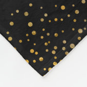 Chic Gold Confetti Monogram | Zwart op hoge hoogte Fleece Deken (Hoek)
