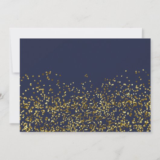 Chic gold confetti navy blue Mrs vrijgezellenfeest Kaart (Achterkant)