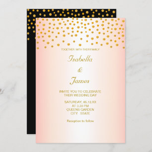 Chic Gold Confetti op zwart-Roos Gold Kaart