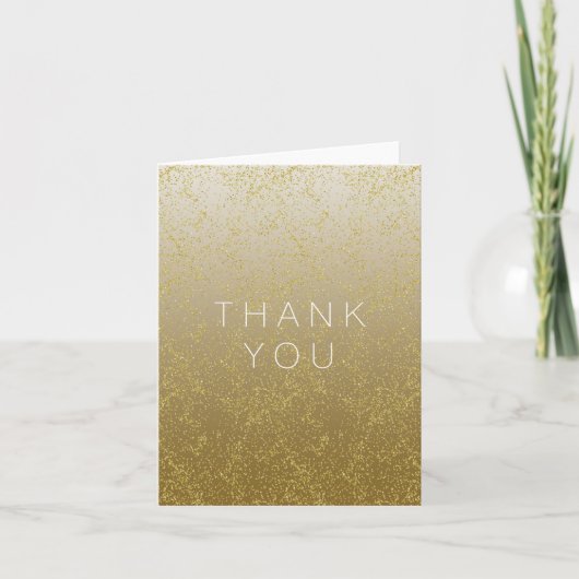 Chic Gold Confetti Sparkles Bedankt (Voorkant)