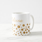Chic Gold Confetti Stip - Aangepaste naam Koffiemok (Voorkant rechts)