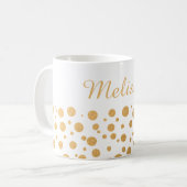 Chic Gold Confetti Stip - Aangepaste naam Koffiemok (Voorkant links)
