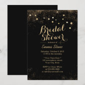 Chic Gold Confetti Stippen zwart Vrijgezellenfeest Kaart (Voorkant / Achterkant)