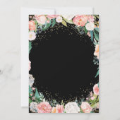 Chic Gold Coral Floral Surprise Retirement Party Kaart (Achterkant)