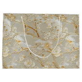 Chic gold cream floral groot cadeauzakje (Achterkant)