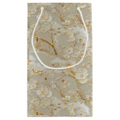 Chic gold cream floral klein cadeauzakje (Achterkant)