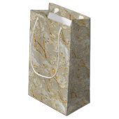 Chic gold cream floral klein cadeauzakje (Achterkant Gekanteld)
