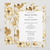 Chic Gold Cream Floral Vrijgezellenfeest Kaart (Voorkant / Achterkant)