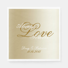 Chic Gold Cream Love Altijd Trouwen Servet