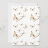 Chic Gold Cream White Butterflies Bridal Shower Kaart (Achterkant)