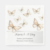 Chic Gold Cream White Butterflies Wedding  Servet (Voorkant)