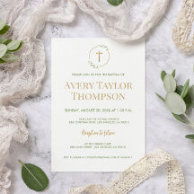 Chic Gold Cross Waterverf krans Doop sjabloon