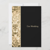 Chic Gold Damask Wedding Uitnodiging (Achterkant)