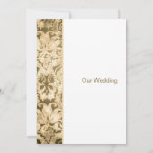 Chic Gold Damask Wedding Uitnodiging (Achterkant)