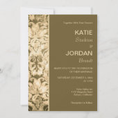 Chic Gold Damask Wedding Uitnodiging (Voorkant)