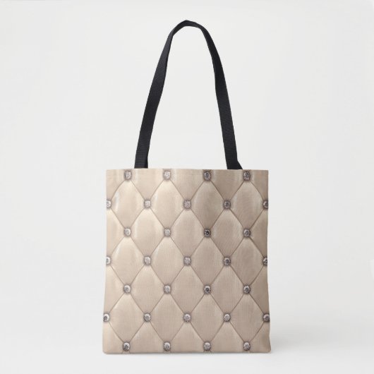 Chic Gold Diamond Pattern met stijlvolle Buttonnen Tote Bag (Voorkant)