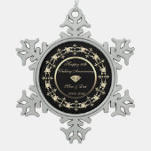 Chic Gold Diamonds 10th Wedding Jubileum Tin Sneeuwvlok Ornament (Voorkant)