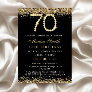 Chic Gold Diamonds 70e verjaardagsfeest uitnodigin Kaart