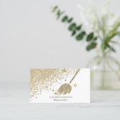 Chic Gold Diamonds Broom Maid Cleaning House Visitekaartje (Staand voorkant)