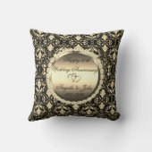Chic Gold Diamonds Damask 50e bruiloft Jubileum Kussen (Achterkant)