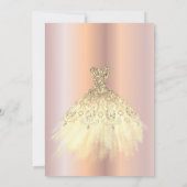 Chic Gold Dress, Roos Gold 50e verjaardag Kaart (Achterkant)