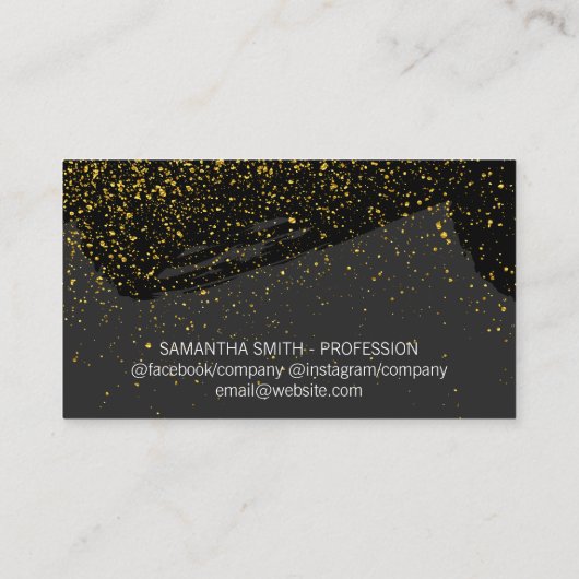 Chic Gold Dust Black geborsteld Visitekaartje (Achterkant)