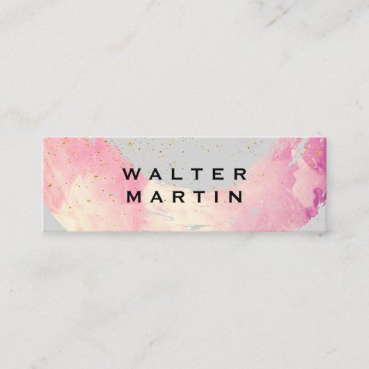 Chic Gold Dust Waterverf geborsteld Mini Visitekaartje (Voorkant)