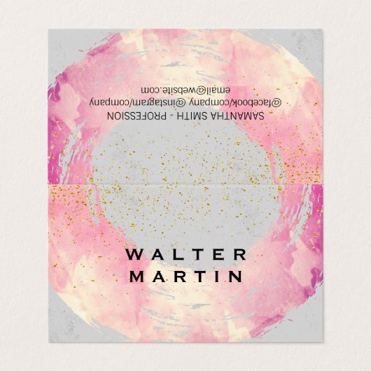 Chic Gold Dust Waterverf geborsteld Visitekaartje (Buitenkant ongevouwen)