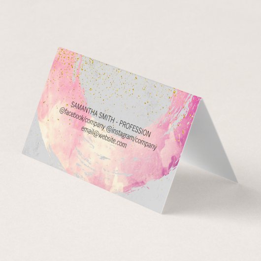 Chic Gold Dust Waterverf geborsteld Visitekaartje (Achterkant)