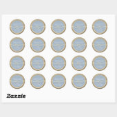 Chic Gold Dusty Blue Wedding Stickers voor Favorie (Vel)
