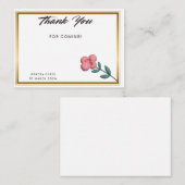Chic Gold Edge Thank You Note | Customizable Event Notitiekaartje (Voorkant / Achterkant)