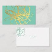 Chic Gold Effect Lines Escort Kaarten Plaats Kaart Plaatskaartje (Voorkant / Achterkant)