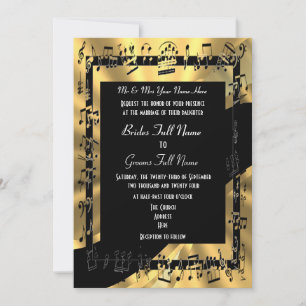 Chic gold elegant formal bruiloft kaart