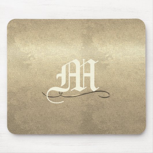 Chic Gold Elegant Monogram toevoegen Muismat (Voorkant)