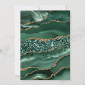 Chic Gold Emerald Green Agaat bruiloft uitnodiging (Achterkant)