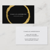 Chic Gold en Black Circle Visitekaartje (Voorkant / Achterkant)