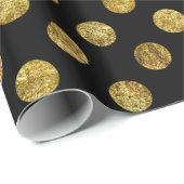 Chic Gold en Black Glam-Stippen Cadeaupapier (Rol Hoek)