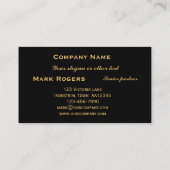 Chic Gold en Black kerstVisitekaartje Visitekaartje (Achterkant)